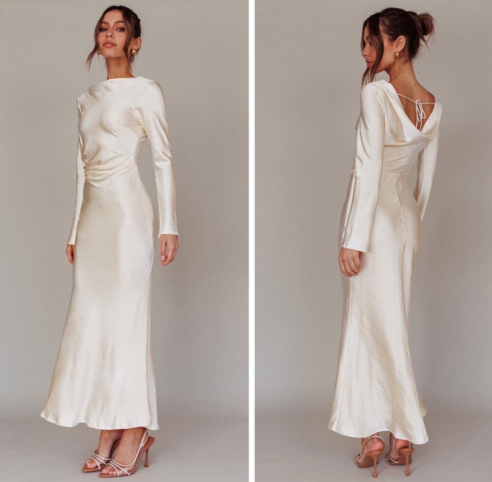 NWD Here Comes The Sun Selfie Leslie Size Xs Loveland Maxi Dress Oyster Ivory